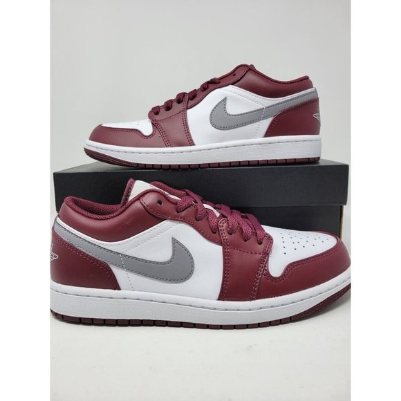 Nike Air Jordan 1 Low 'Bordeaux' Cherrywood White 553558-615 Mens & GS Size 14 - Picture 11 of 13